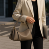 Versatile Soft Leather Shoulder & Crossbody Bag with Spacious Interior